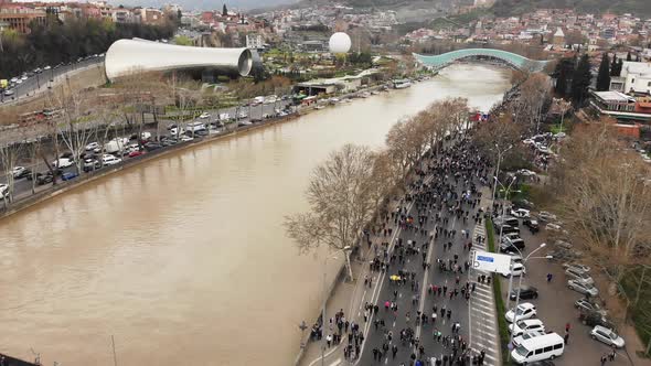 Anti Soviet Protest In Tbilisi Streets, Georgia alt