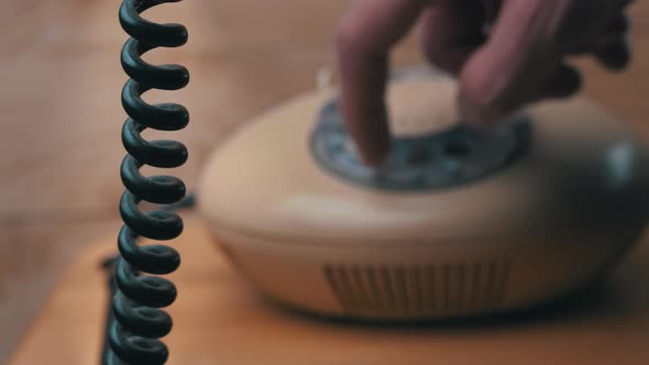 Dialing a Number on an Old Vintage Wire Telephone Pick Up the Phone and Call alt