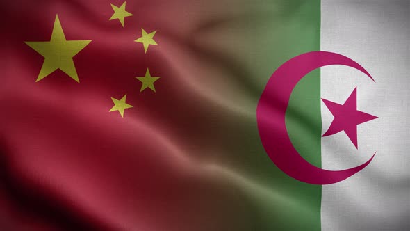 China Algeria Flag Loop Background 4K