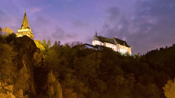 Vianden Castle Night timelapse