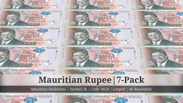 Mauritian Rupee | Mauritius Currency - 7 Pack | 4K Resolution | Looped alt