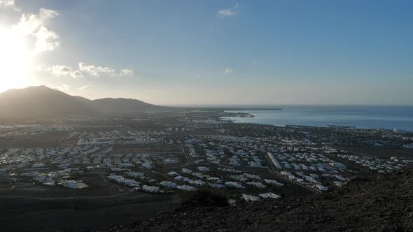 Beautiful landscape of Playa Blanca. Lanzarote, Canary Islands. Static alt