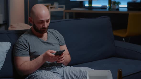 Surprised Overdue Man Receiving Bad News From Bank alt