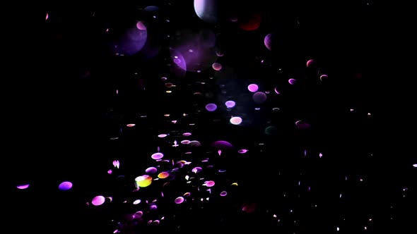 Purple Particles, Random Motion of particles.On Beatiful Relaxing Background. Glittering Particles alt