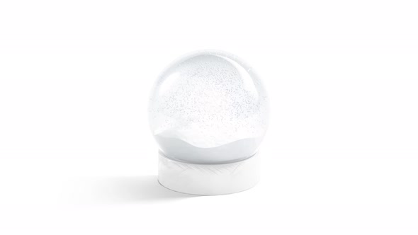 Blank glass snowglobe with snowfall, looped rotation, 4k video alt