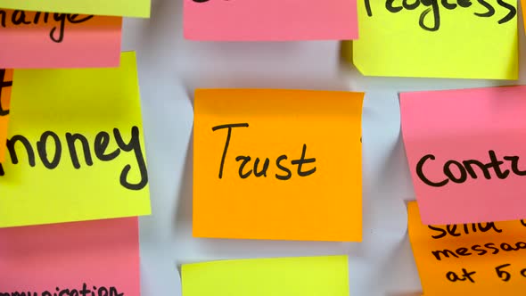 Inscription Trust Written on Sticker Glue Board alt