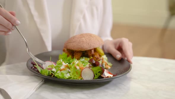Healthy Burger with Salad