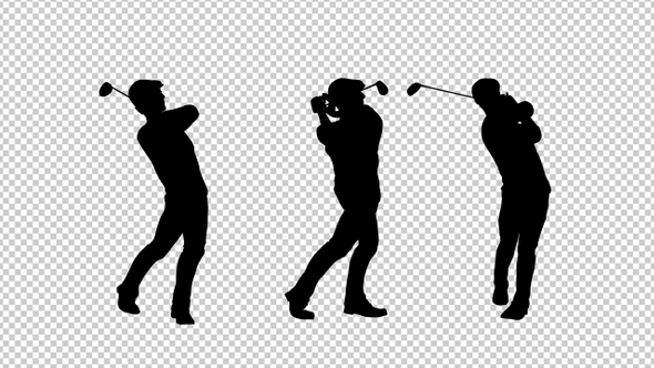 Golf Player Silhouette (3-Pack)