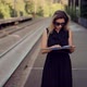 Female Traveler Waiting Train And Looking Town Plan On Navigation Map For Journey. Tourism Adventure - VideoHive Item for Sale