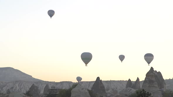 Balloons in the Sky Over Cappadocia, Turkey alt