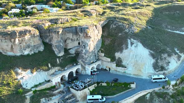 Great Hotel in Cappadocia Aerial View 4 K Urgup City alt