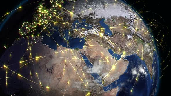 Abstract of World Network, Internet and Global Connection Concept alt