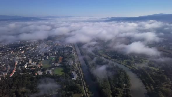 Aerial View of Piestany, Slovakia. alt