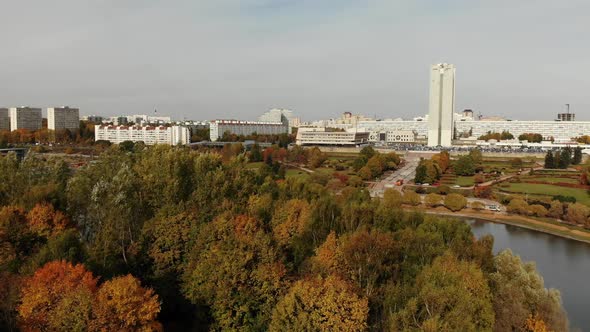 Climbing Over Arboretum and Victory Park in Zelenogradof Moscow, Russia