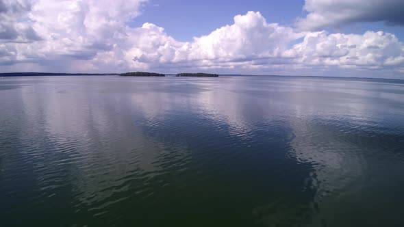 Lake from a bird's flight, drone