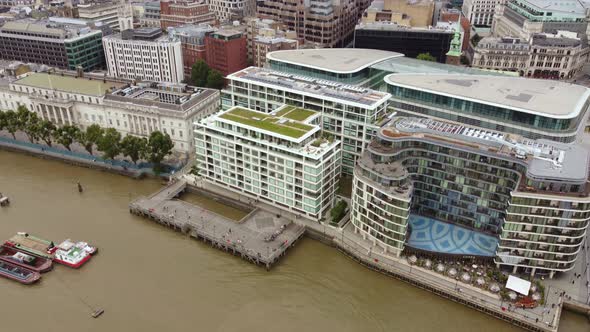 Drone View of the River Thames at London Borough of Southwark