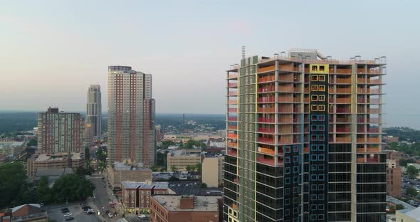 New Rochelle and Building Under Construction Pedestal Down Shot alt
