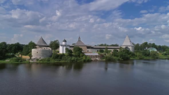 Flight Around Staraya Ladoga Fortress in Russia alt