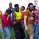 Happy multiracial people dancing outdoor - VideoHive Item for Sale