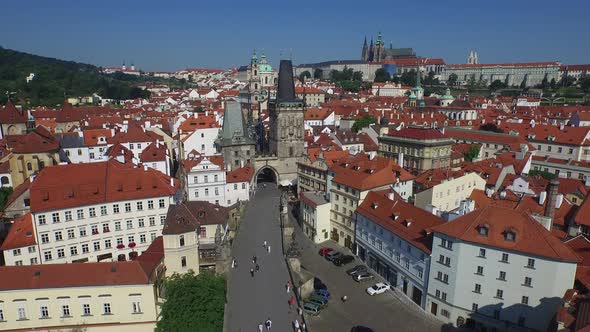 Aerial of Lesser Town Bridge Tower alt