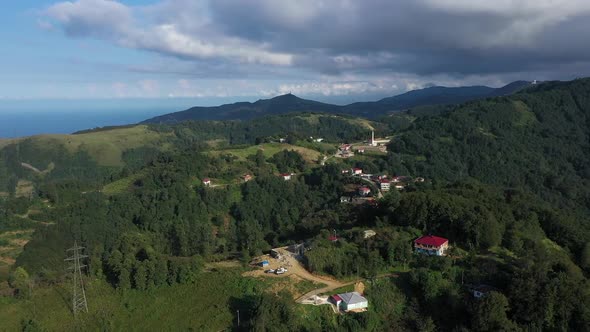 Trabzon Mountains Clouds And Forest Aerial View