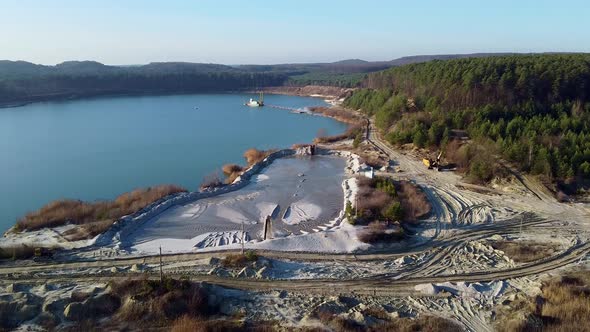 Sand Quarry Lake Forest Aerial View