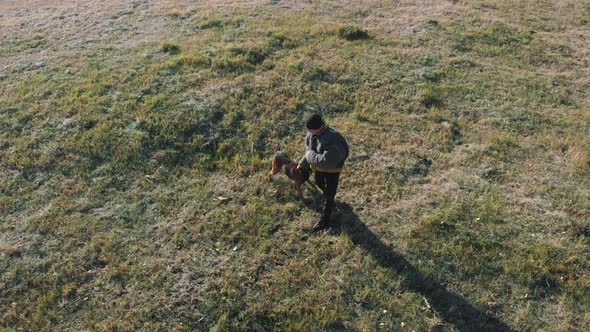 A Trained Dog Attacking Trainer's Arm in Protective Jacket alt
