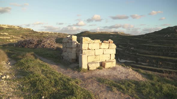 Shelter made from Rocks and Built Upon Hill with View to Mediterranean Sea and Greenery alt