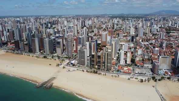 Tropical beach scenery of Fortaleza. Northeast Brazil. Ceara state. alt