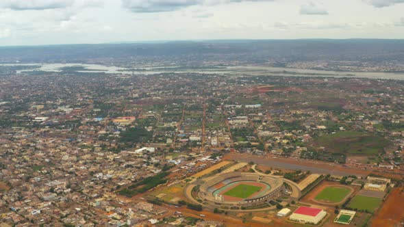 Africa Mali City And Stadium Aerial View 2