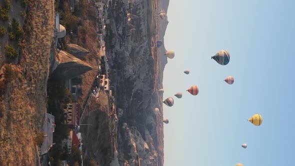 Balloons in Cappadocia Vertical Video Slow Motion alt