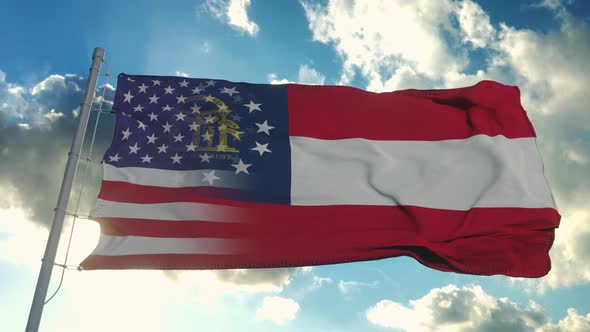 Flag of USA and Georgia State alt