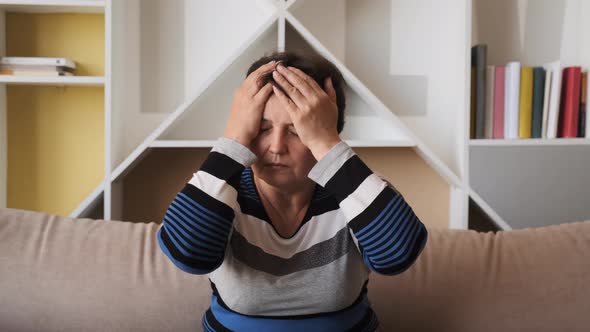 Depressed Anxious Worried Woman Feeling Bad Hurt Upset, Sad Insecure Teen Sitting Alone at Home alt