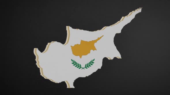 Cyprus Map Border with Flag Intro