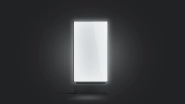 Blank white glowing pylon mockup, isolated in darkness, alt