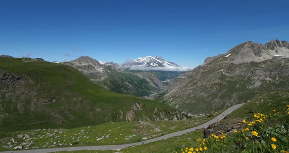 Climbing to the Iseran Pass, Savoie department, France alt