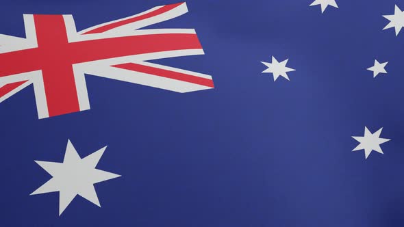 National Flag of Australia Waving Original Size and Colors 3D Render Federation of Australia Flag alt
