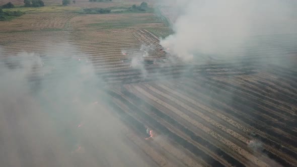 Fly over smoke during open fire  alt
