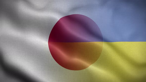 Ukraine Japan Flag Loop Background 4K