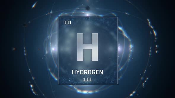 Hydrogen As Element 1 Of The Periodic Table On Blue Background