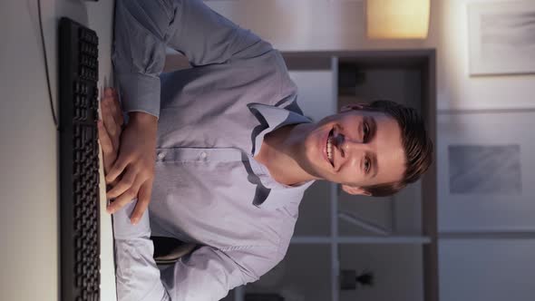 Positive Man Online Interview Office Communication alt