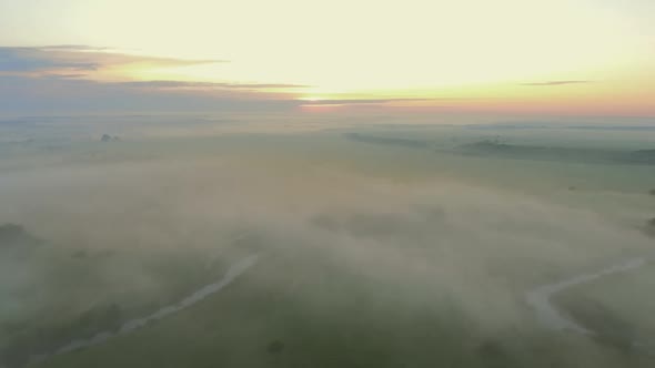 River Valley with Fog