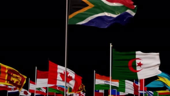 South Africa Flag With World Flags In Alpha Channel
