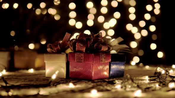 Gift Box With Christmas Lights