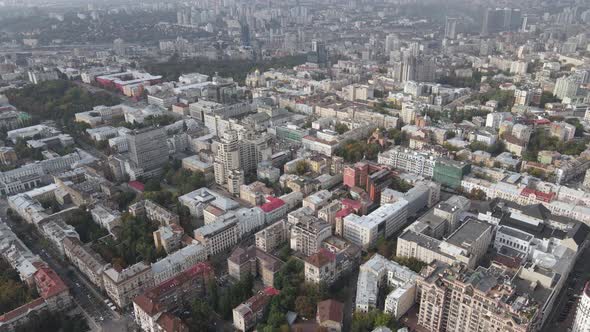 Cityscape of Kyiv, Ukraine. Aerial View, Slow Motion alt