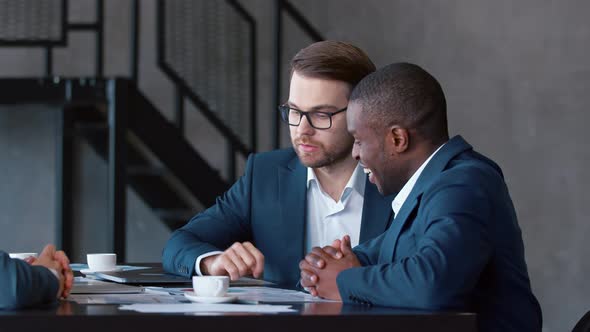 Business people meeting brainstorming ideas about new project alt