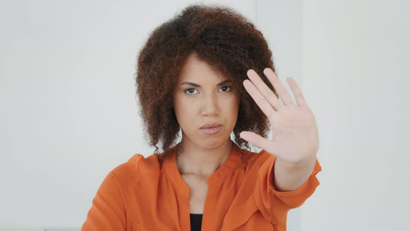Female Headshot Serious Angry Sad Frustrated African American Girl Biracial Woman Holding Hand in alt