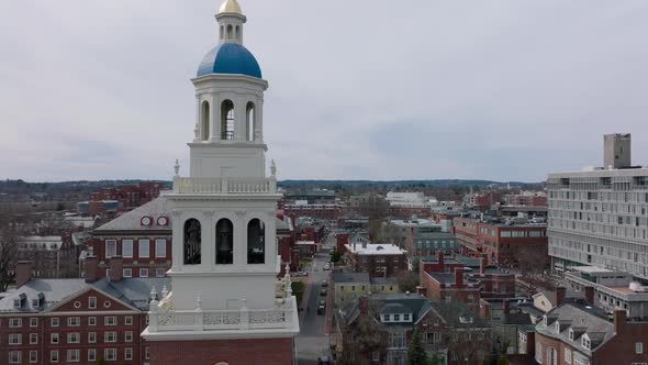 Forwards Fly Above Old Buildings on Harvard University Site alt