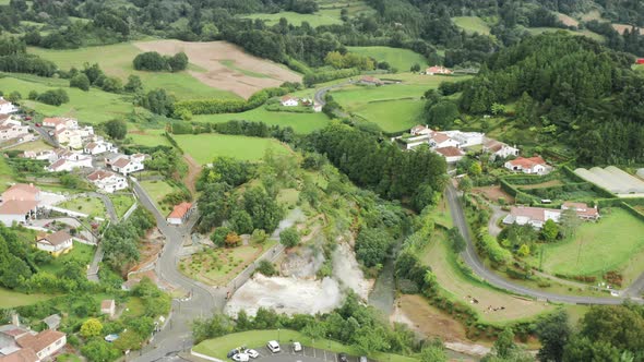 Hot Springs in Furnas Village Sao Miguel Island Azores Portugal Europe alt