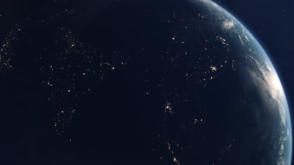 Major Power Outage Across Asia as Seen from Earth Orbit